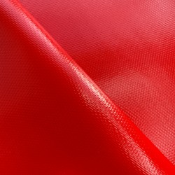 Ткань ПВХ 600 гр/м2 плотная, Красный (Ширина 150см), на отрез  в Новокузнецке