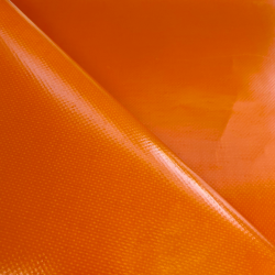 Ткань ПВХ 450 гр/м2, Оранжевый (Ширина 160см), на отрез  в Новокузнецке